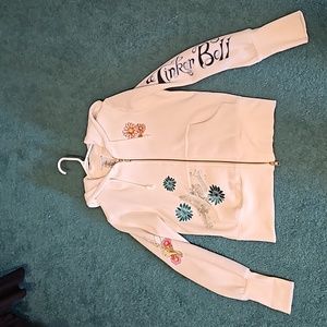 Disney Parks hooded tinkerbell full zip hoodie White Medium women